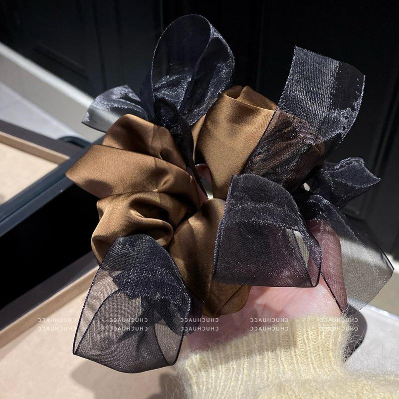 Корейская элегантная сетчатая резинка для волос с бантом: 2026 Высококачественная резинка-пучок для хвоста