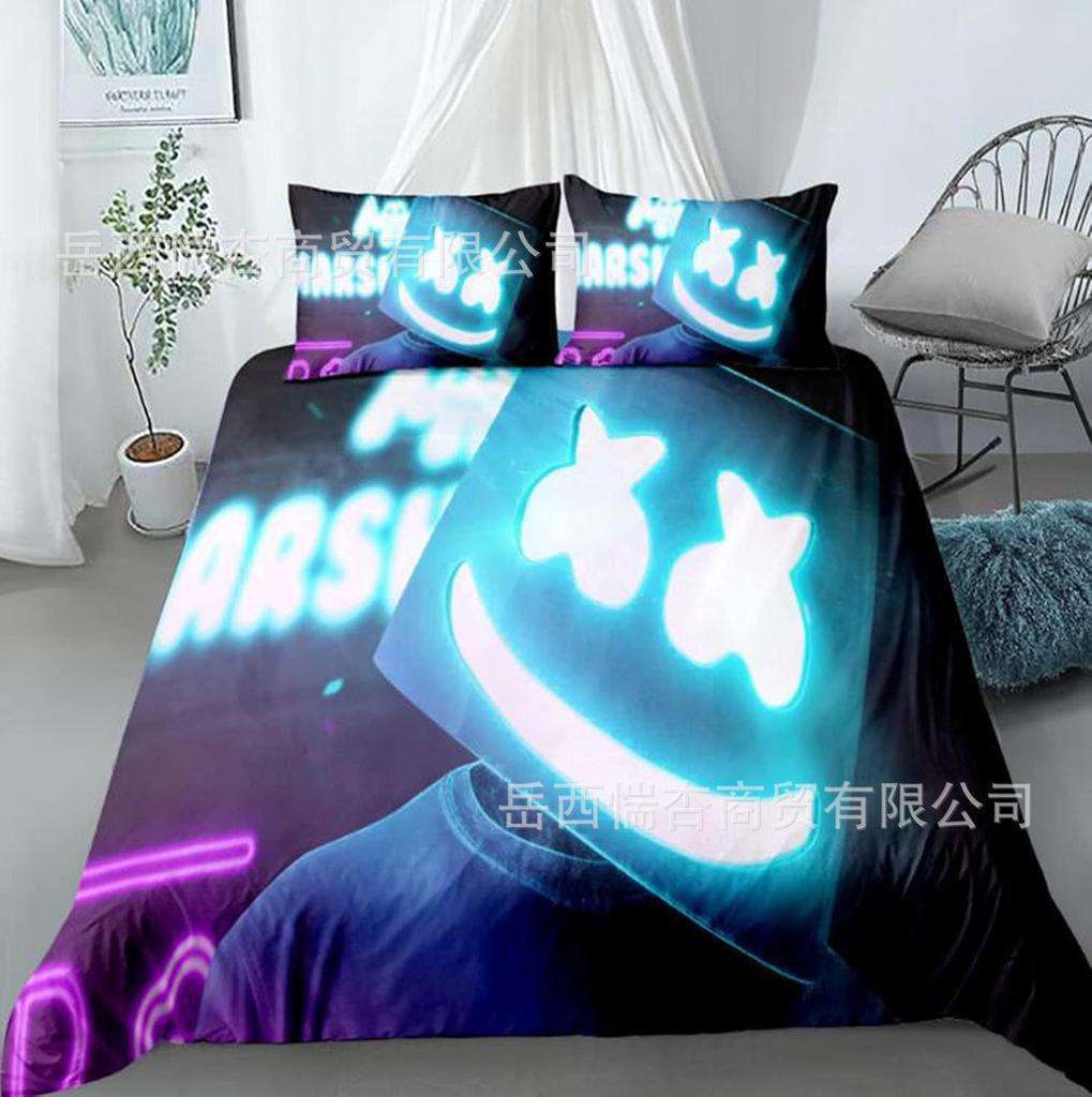 Cute Printed Quilt Cover Pillowcase Three-Piece Set Can Be Made Into Four-Piece 3D Digital Printing