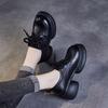 British style platform muffin heel small leather shoes women's autumn 2025 new lace-up loafers versatile casual shoes