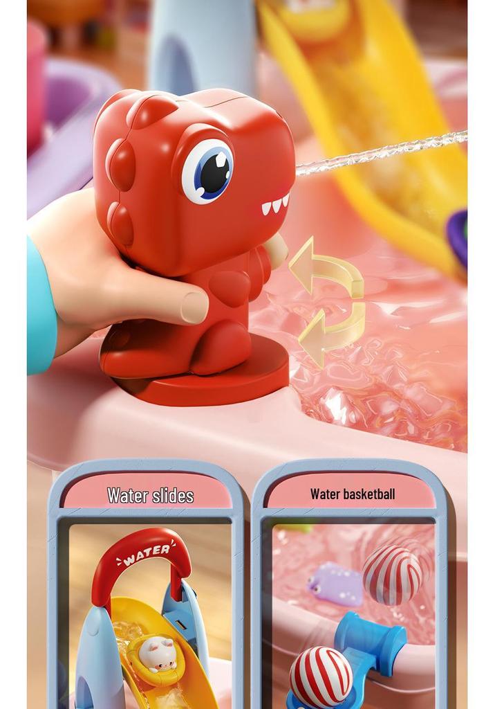 Children's Day Electric Water Play Table: Role-Playing Dishwashing, Fishing, Slide, and Sprinkler Toys