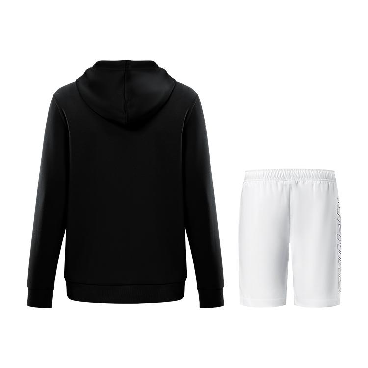 Li Ning Minimalist Stylish Pullover Long Sleeve Sweatshirt Comfortable Soft Casual Sports Set Unisex sweatshirt, shorts AWDUG83-1+AAPU339-1