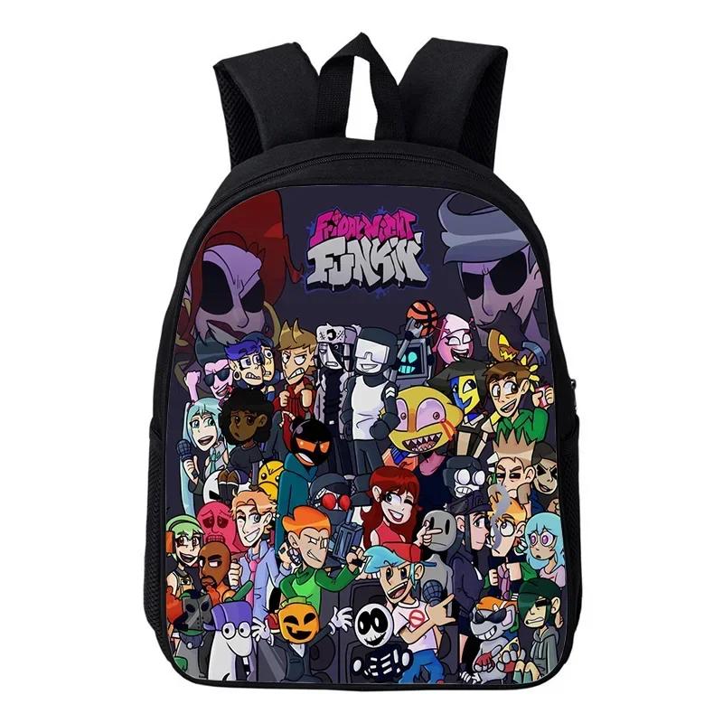 16 Inch Friday Night Funkin Backpack Toddler Kindergarten Bag Cartoon School Bags for Boys Girls Waterproof Kids Backpacks