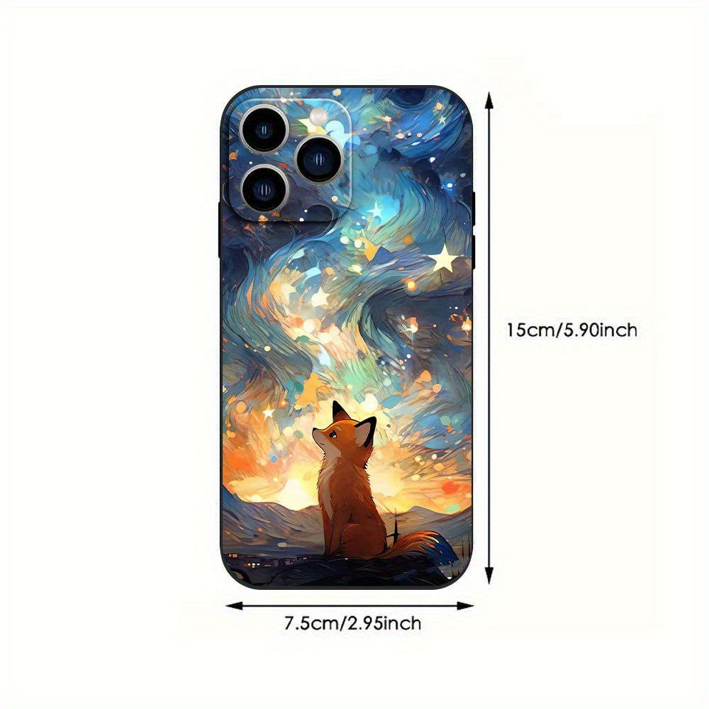 Fox Sky Star Pattern Phone Case Suitable for iPhone 17 16 15 14 13 12 11 Pro/Max/Plus Anti Drop and Anti Shock Back Cover