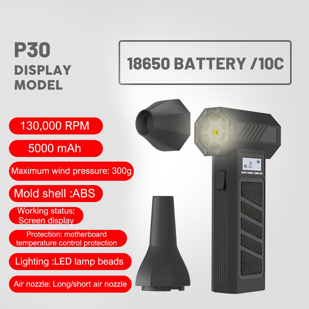 

130000RPM Electric Air Duster Mini Turbo Violent Fan 3 Wind Speeds Rechargeable Super Powerful Jet Dry Blower for Car Keyboard чёрный