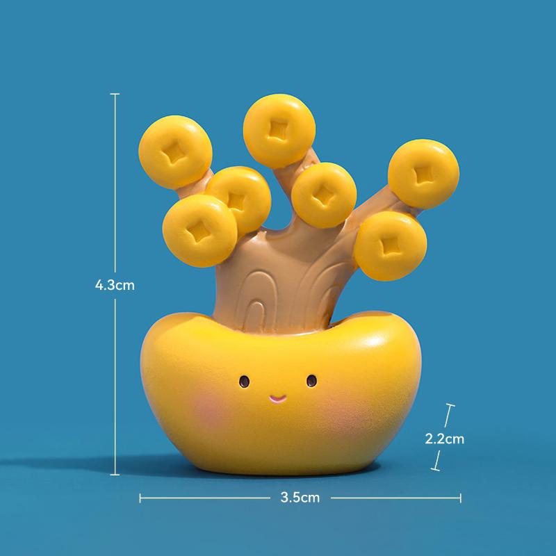 Creative Lucky Potted Car Ornaments For Workers Cute Decorations For Office Computer Desktops