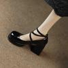 Fashion 2024 High Quality Women's Shoes Spring and Autumn Fashion Solid Color Round Toe One-line Buckle Women's Super High Heels