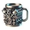 V8 Engines Stainless Steel Coffee Mug Creative Resin Water Cup Funny V6 Engines Wine Cup Coffee Cup Water Container Accessories