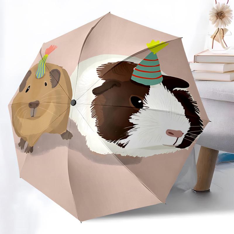 

1pc Capybara, Party hats Automatic Folding Umbrella - 8-Rib Automatic Open/Close, Large Canopy Birthday Festival Gift yy251217170