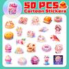 50 Cute Dessert Stickers Cartoon Cute Naughty Food Dessert Milk Tea Baked Ice Cream
