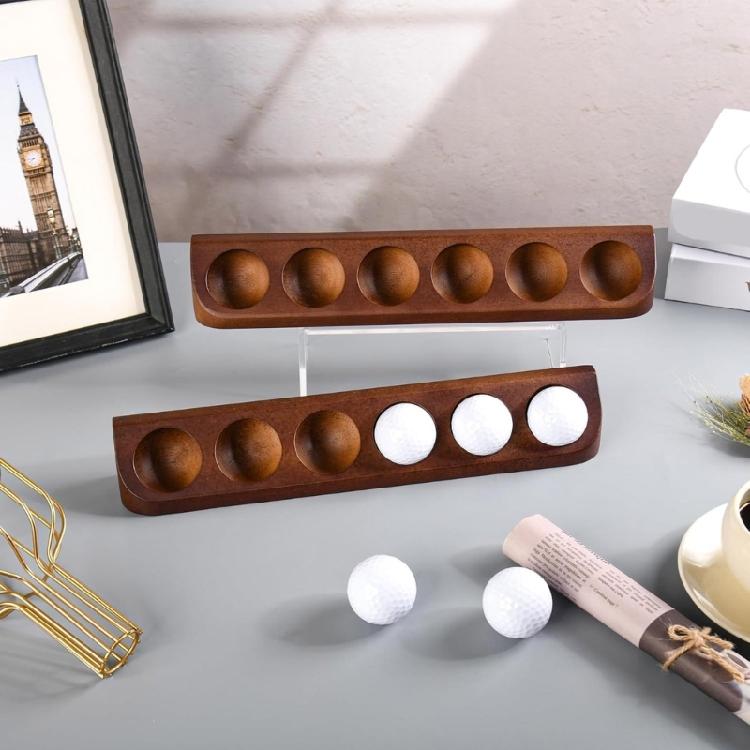 Wall Mounted Golf Ball Display Case Storage Rack Wooden Golf Ball Organizer 6 Standard Size Storage Box Enduring