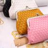 Chinese Stijl Portemonneetje, met Kussensluiting Ontwerp, PU Bubbel Weefpatroon Compact Portemonneetje voor Munten Kaarten Bankbiljetten