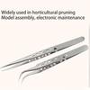 2pcs Stainless Steel Precision Curved And Straight Tweezers Set for Gardening and Model Making with Ergonomic Design