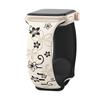 Embossed Floral Silicone Apple Watch Strap: Unisex, Sports, Two-Tone, Infinity Buckle.