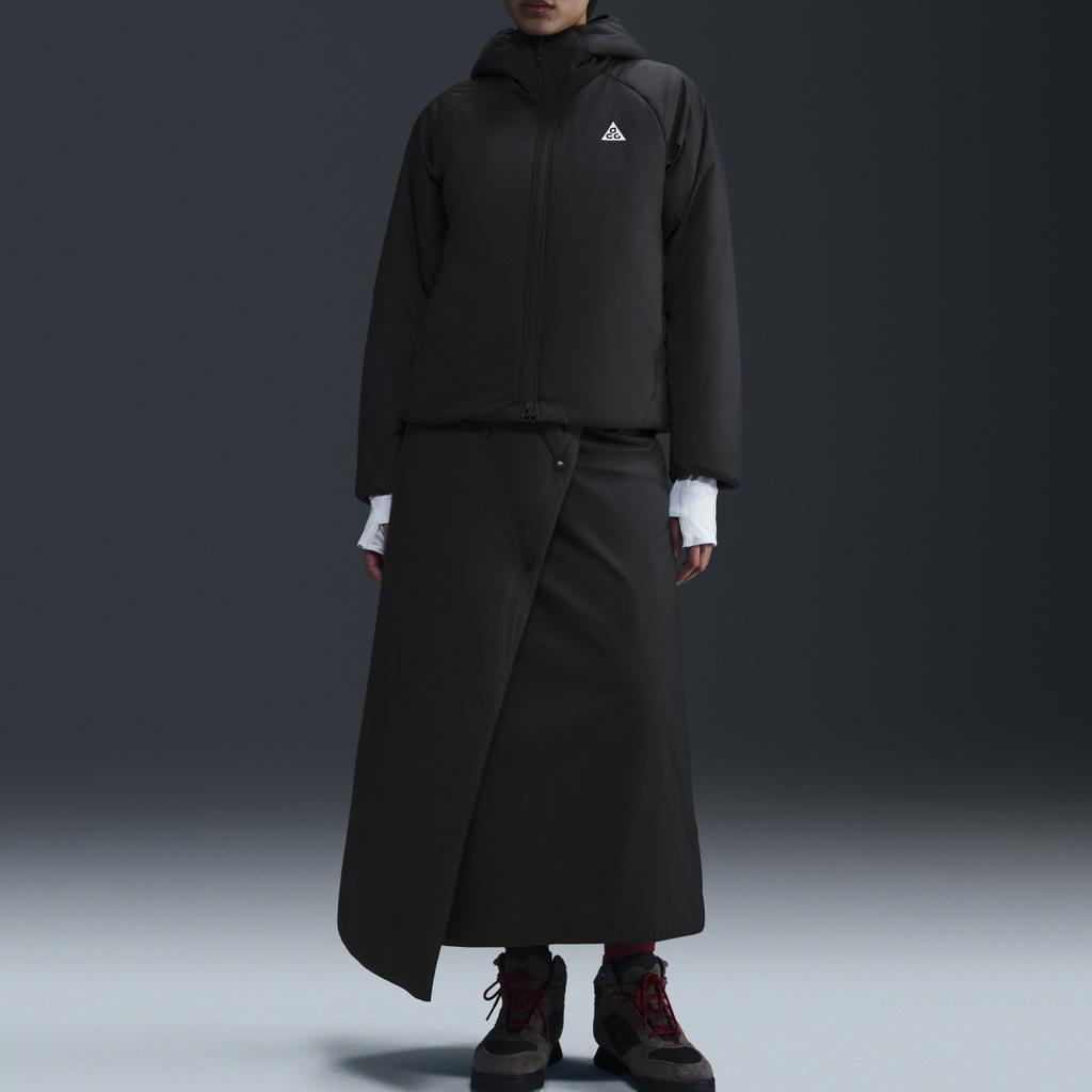 Nike Therma-FIT ACG Rope De Dope Outdoor Casual Sports Zip-Up Hooded Jacket Women Jackets Black Mountain-White FV7336-010