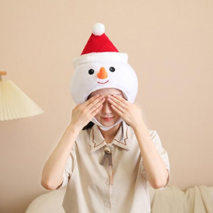 Plush Snowman Headgear Christmas Hat for Adults Warm Winter Festives Accessory Comfortable Santa Costume Headgear