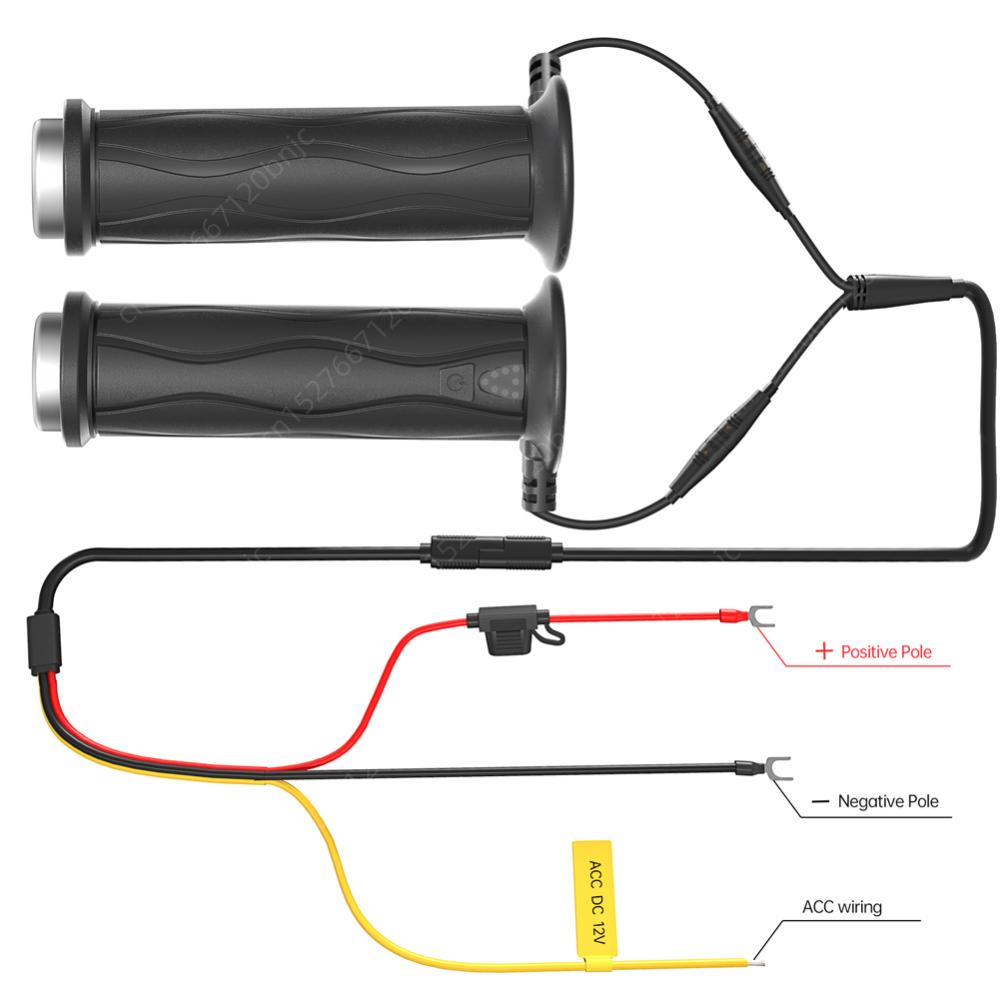 Universal Motorcycle 7/8" 22mm Hand Heated Grips DC 12V 5/3-Gear Electric Heated Grips ATV Warmers Handlebar Hand Hot Molded
