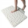 Bathroom Mat Anti-Slip Memory Foam Stones Mat Thick White