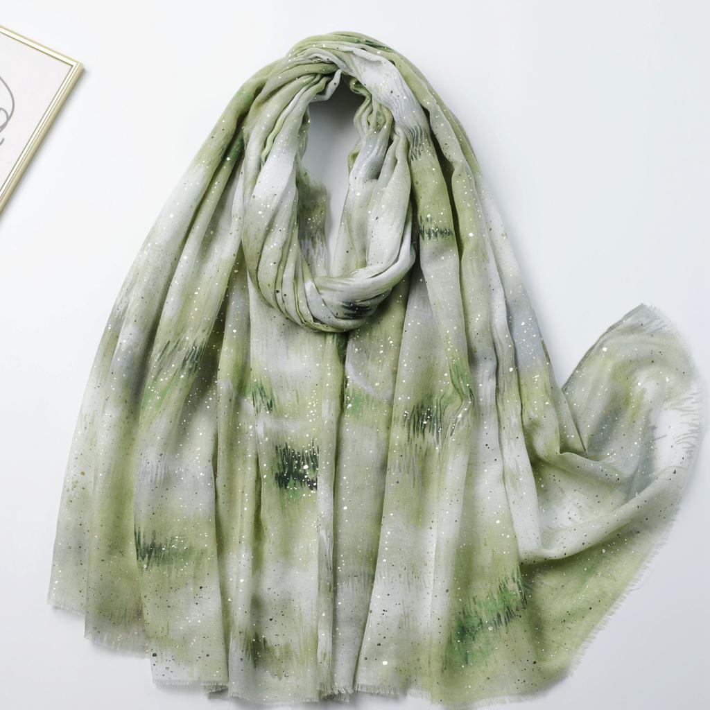 Hot stamping cloud light wind light satin cotton printing long towel factory sales travel vacation sunscreen shawl