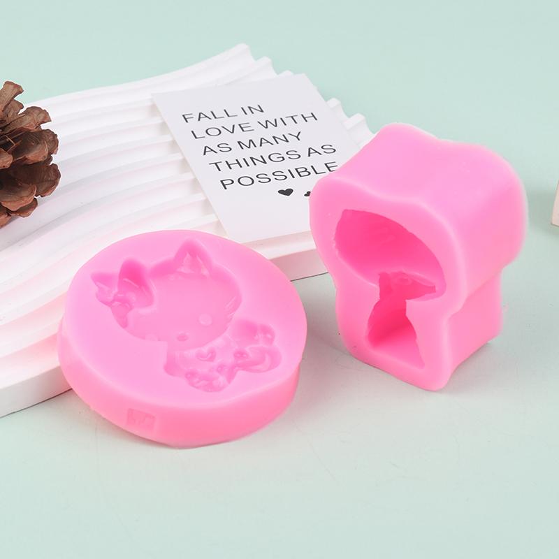 Kreslená Zábavná Kočka Silikonová Forma Roztomilá Fondánová Dortová Dekorativní Čokoládová Forma DIY Aromaterapeutická Sádrová Forma na Svíčky