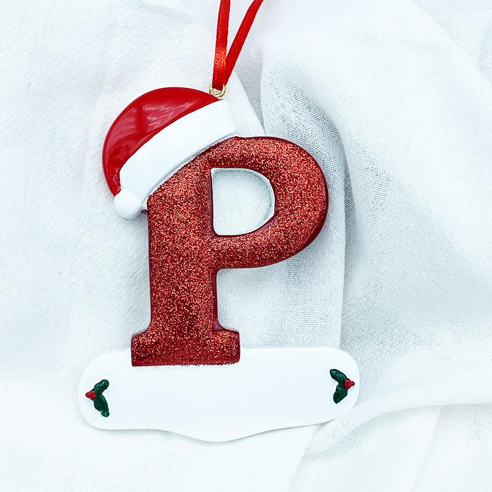 Beautifully Handpainted Crafted Resin Christmas Ornaments With 26 Alphabet Letters A To Z For Decor Stylish