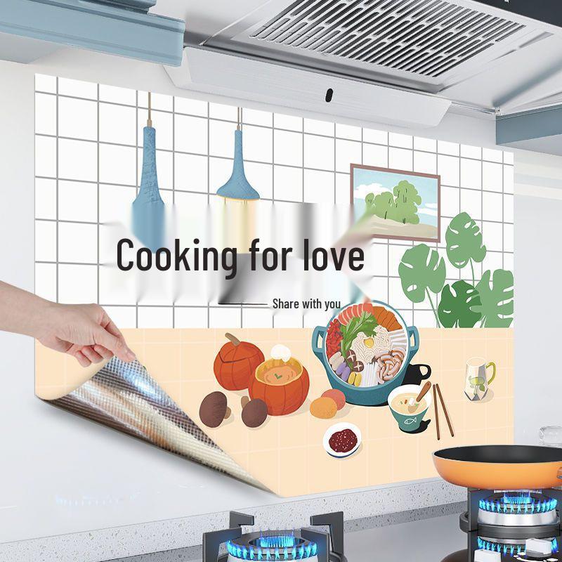 High-Temperature Resistant, Fireproof, Waterproof Kitchen Wall Sticker - Oil & Stain Proof for Stove, Range Hood, and Tile