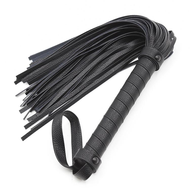 Leather BDSM Whip for Flirting and Spanking - Black