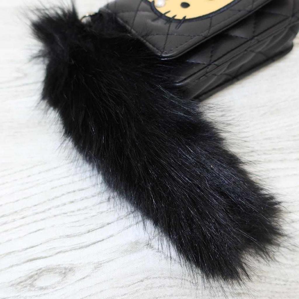 Sun Art Hello Kitty Tail Fur Mini Wallet Shoulder Bag Brown KT-5122-BR