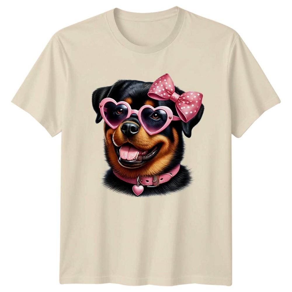 Glamorous Rottweiler Dog Wearing Heart Unisexs TShirt Rottweiler Dog Lover