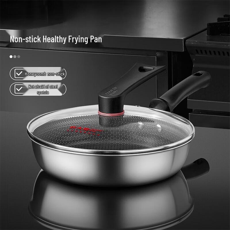 Chuidahuang 28cm 316 Stainless Steel Flat Frying Pan
