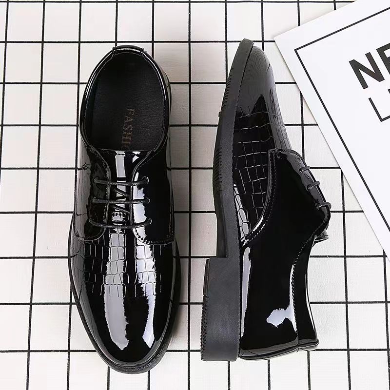 New Versatile Black Business Dress Leather Shoes Men's Lace-up Shoes Wedding Fashion Men's Shoes