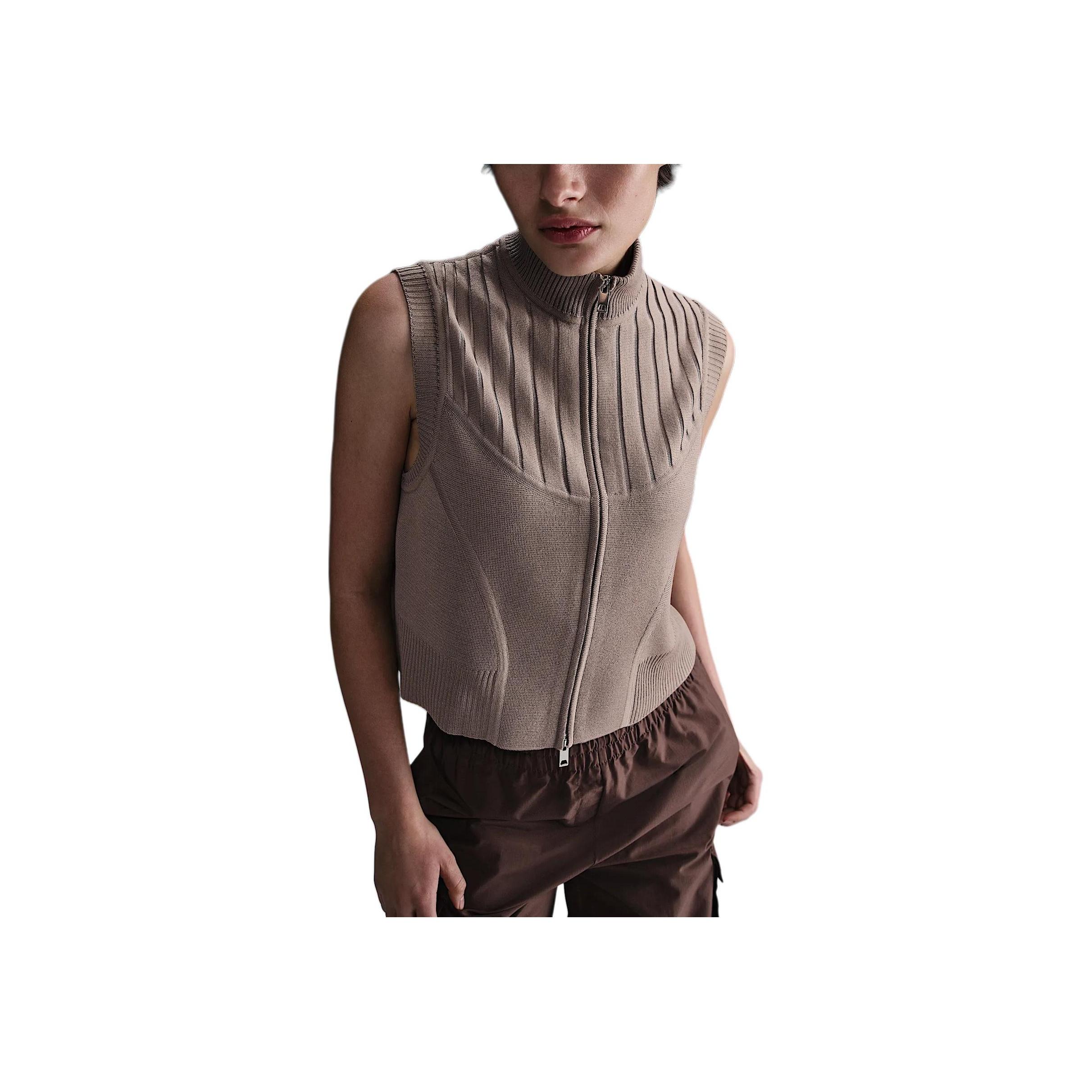 

Nike Every Stitch Considered SS25 Casual Fashion Comfortable Stand Collar Vest Women vest Brown Beige HM9443-248 S