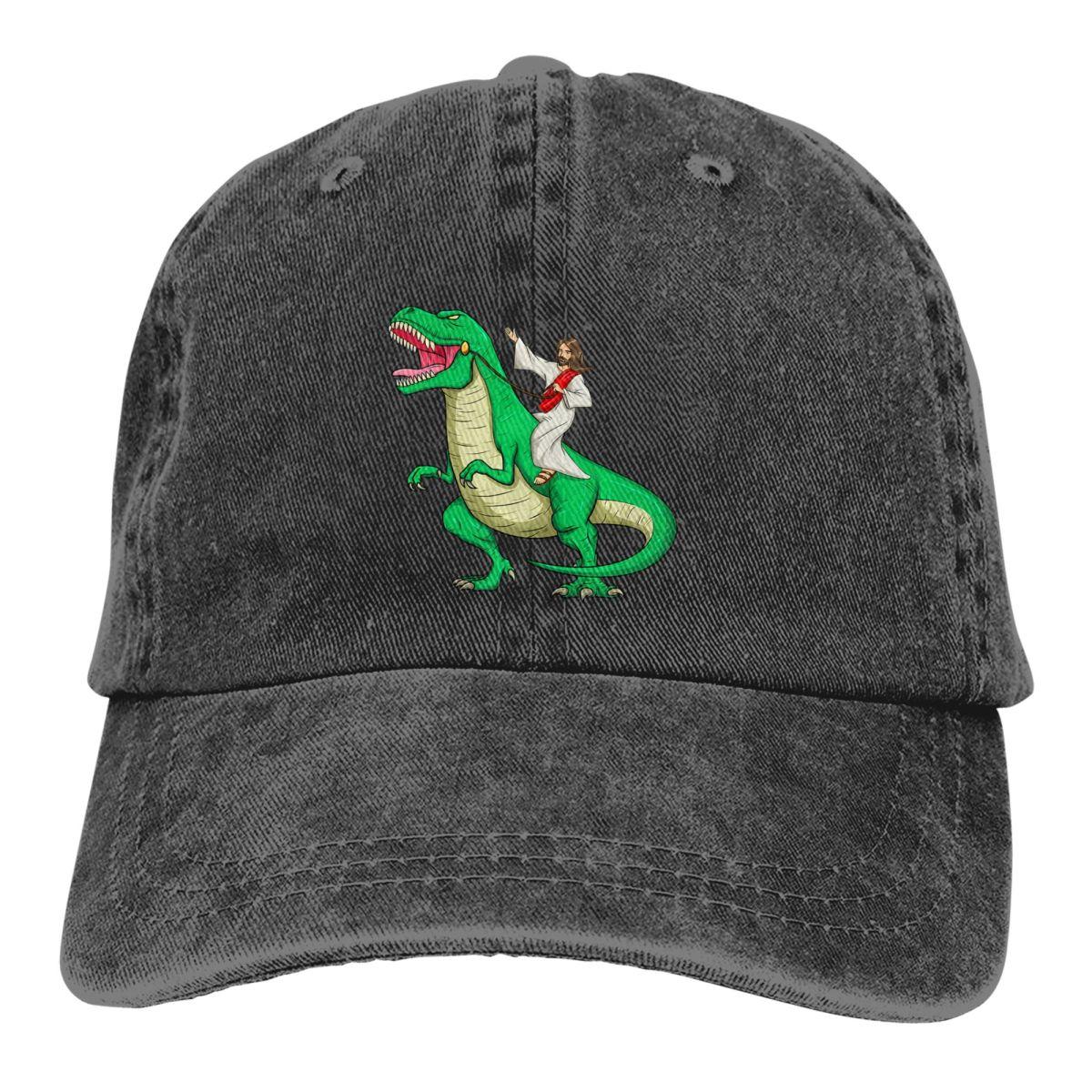 

Riding Dinosaur Funny Parody Tyrannosaurus Rex TRex Baseball Caps Peaked Cap Jesus Sun Shade Hats for Unisex Women One Size