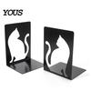 Non-slip Bookend 1 Pair Metal Cat Book Ends, Cute Bookends for Shelves, Decorative Heavy Duty Support Stopper Home Office Desk Bookshelf Decor