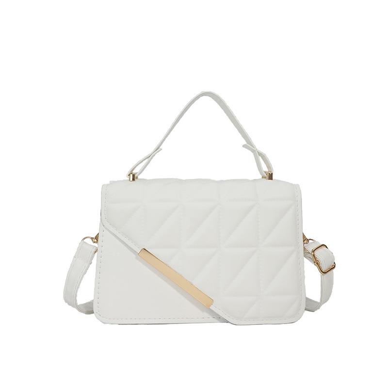 Rhombus Texture Bag Women's New Trendy Portable Small Square Bag Fashion Chain Solid Color Shoulder Messenger Bag