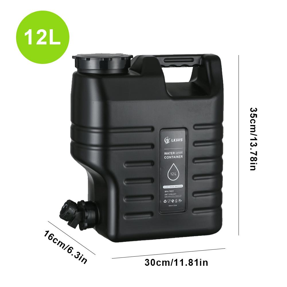 12L Water Storage Container Leak-Proof Water Dispenser Carrier Large Capacity Water Container Jug for Vehicle Car Camping