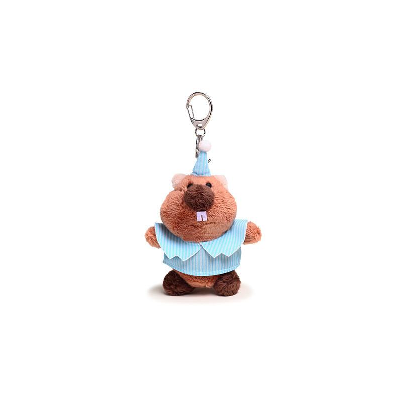Clothes Groundhog Wearing Hats Cartoon Plush Keychain Daily Use Pendant Gifts