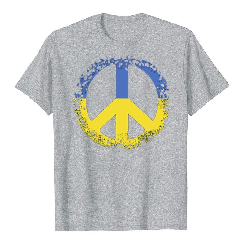 

Blue & Yellow Pattern Summer Short Sleeve T-Shirt - Unisex European & American Style 2024 XL сірий колір