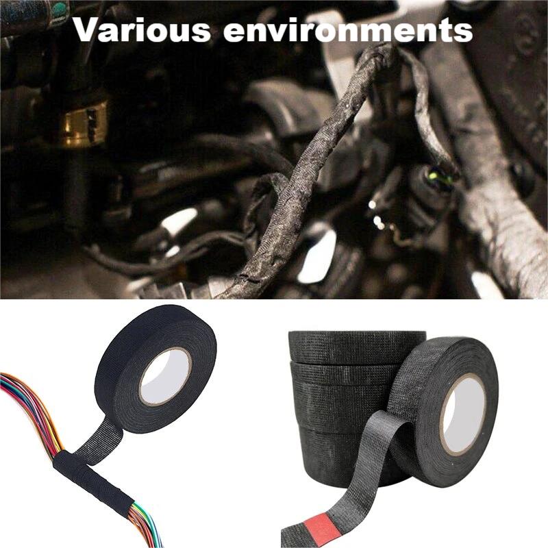 15 Meters Black Three Widths Of Fleece Tape High Temperature Automotive Wire Harness Tape Insulation Electrical Electrical Tape
