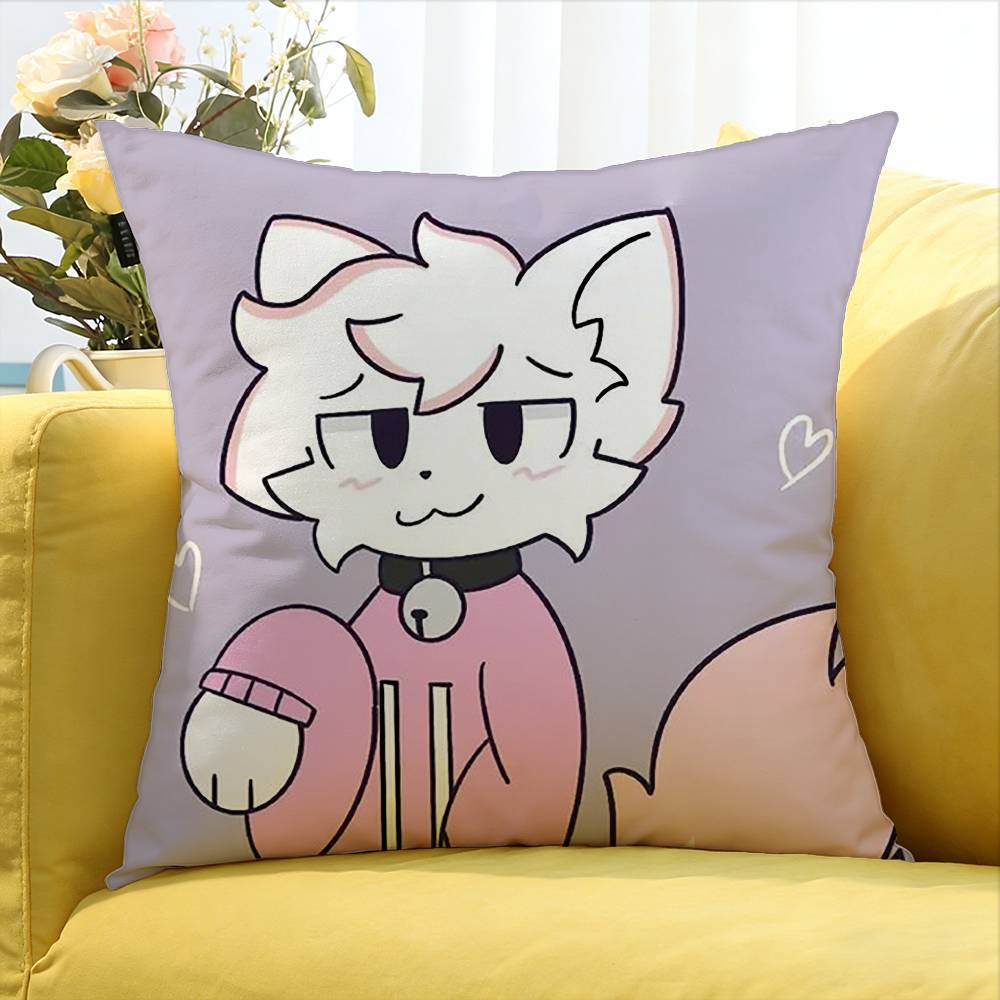 Silly Cat B-Boykisser World Various Sizes Square Pillow Case For Car Home Bedchamber Decor