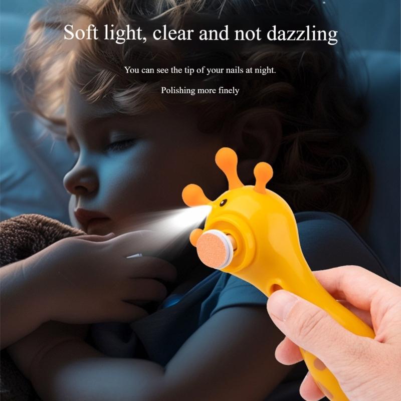Limetta per unghie neonato Sistema di limatura sicuro e delicato Motore a basso rumore 2 modalità regolabili Impugnatura ergonomica Manutenzione delle unghie del bambino