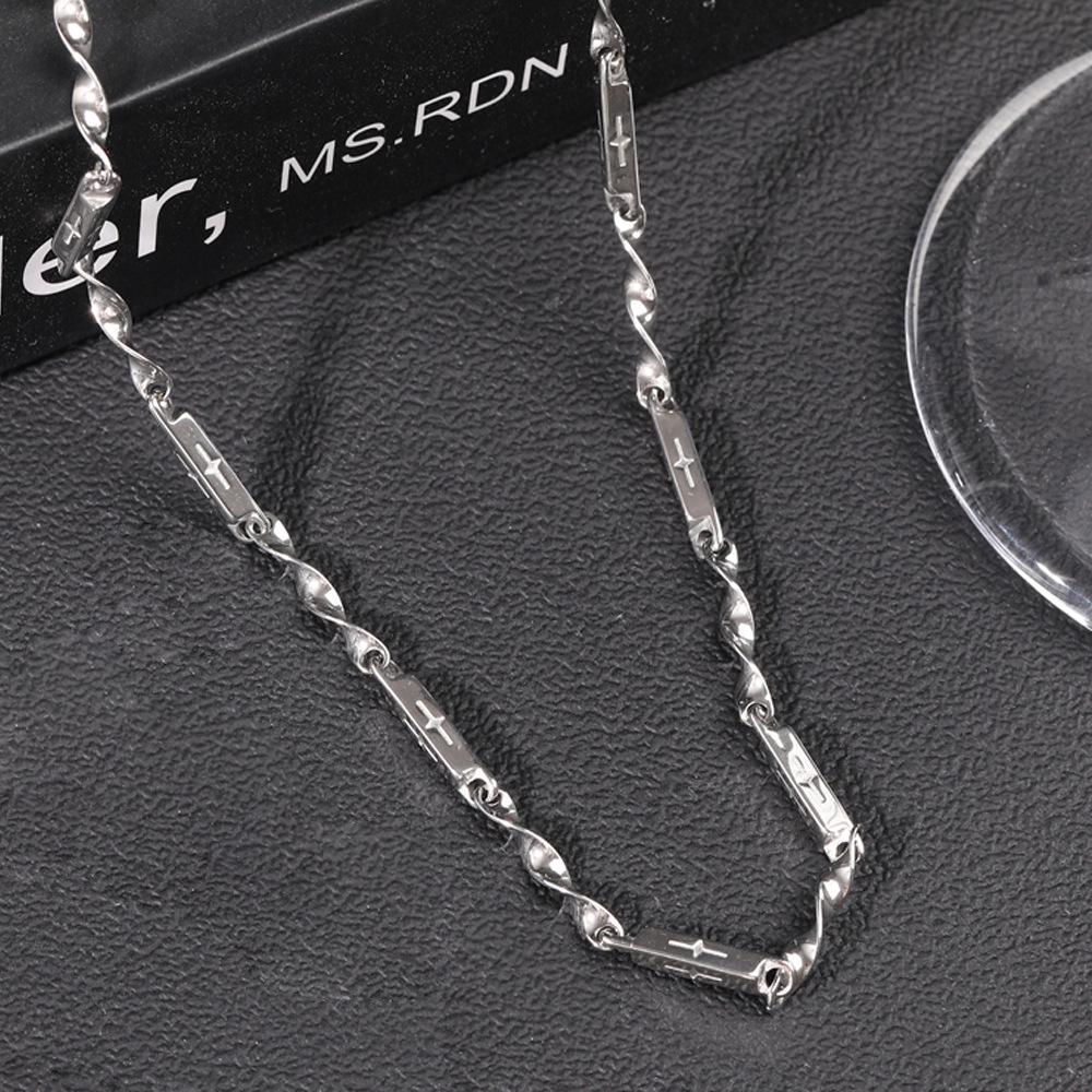 Moebius Titanium Steel Bamboo Necklace & Bracelet – Unisex, Non-fading, Versatile Trend Jewelry