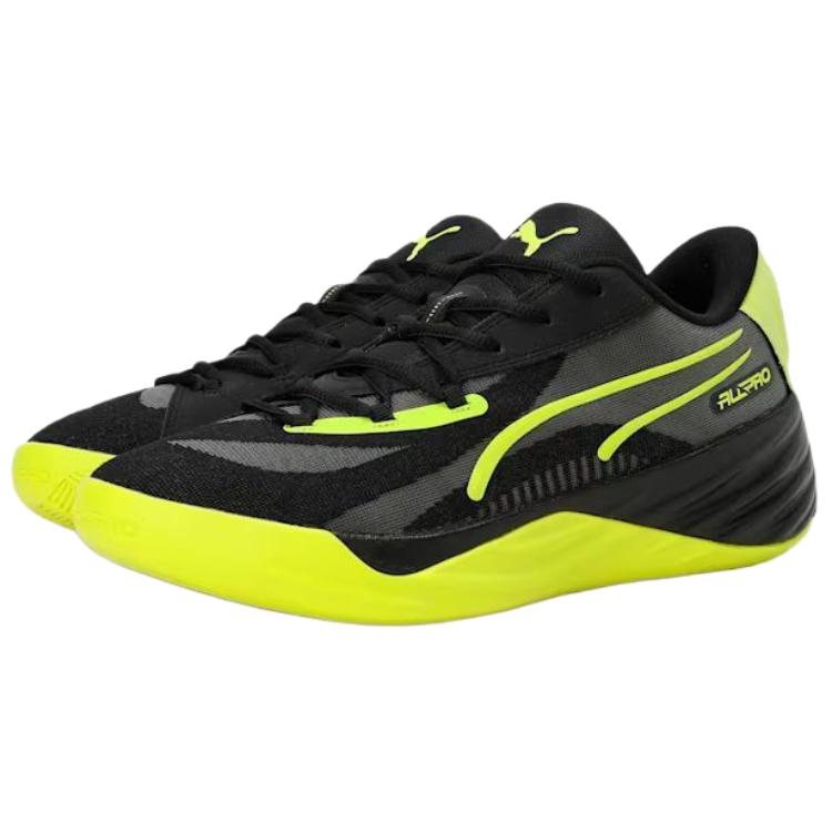 Puma All-Pro Nitro Versatile Comfortable Non-Slip Durable Low-Top Basketball Shoes Unisex Sneaker Black Green 379079-12