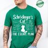 Men's Summer Casual Shirt Funny Cat Escape Plan Science Design T-Shirt Men's Physics Science Nerd Geek Short Sleeve T-Shirt Tops