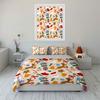 Colorful Cat Pattern Design Bedding Duvet Cover Set Duvet Cover Pillowcases  (1*Duvet Cover 2*Pillowcases, without duvet insert)