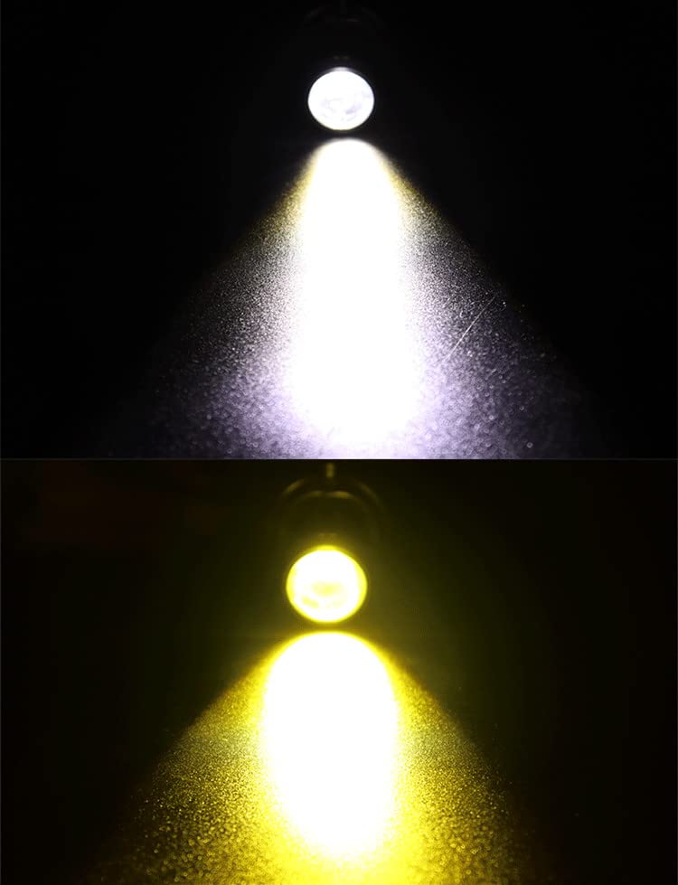 Ygmylandbb Bike LED Headlight, BA20D H4BS, LED Bulb, Low Yellow, High White, Light Switching,