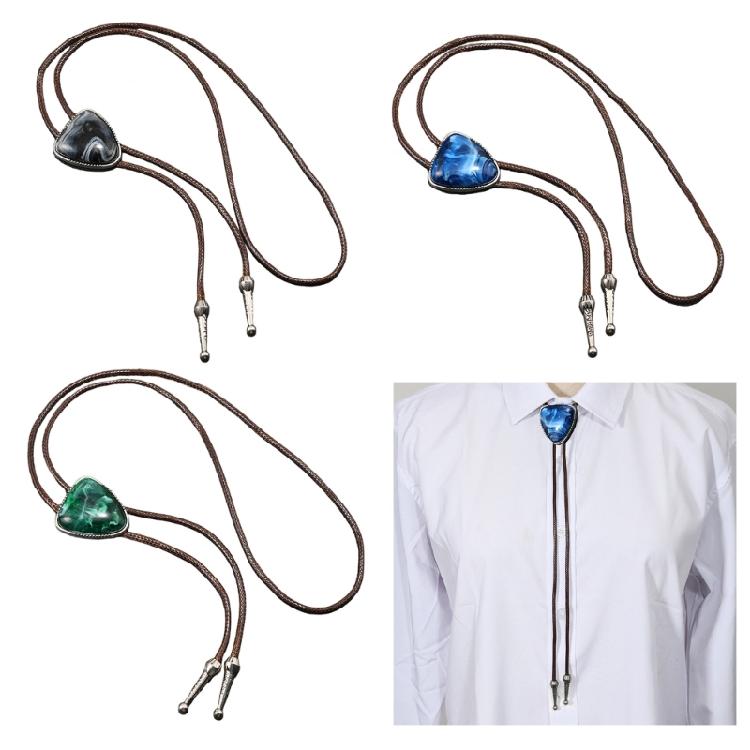 Multifunctional Bead PU Leather Necklace Practical Alloy Clasp Lightweight Jewelry Bolo Tie Neckwear Fashion Necktie