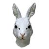 Maschera Facciale da Coniglio a Testa Intera in Lattice Testa di Coniglio Spaventosa Maschera Facciale Animale Costume Festivo per Festa Scherzosa Cosplay Bianco