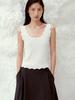 Korean Classic SS26 Slim-fit Lace U-neck Knit Vest - Women's Casual Fashion