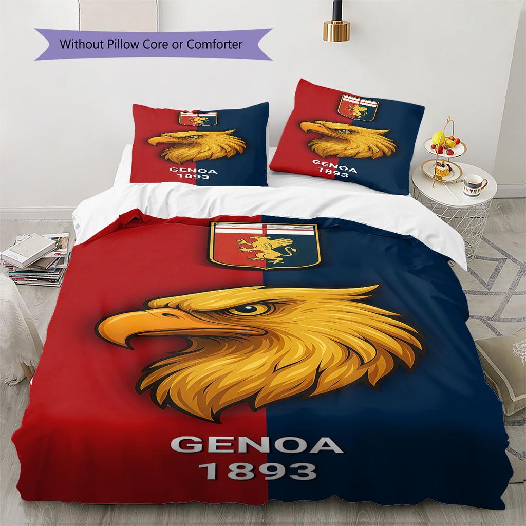 Genoa Logo Bedding Quilt Set Quilt Cover Pillowcase Home Decoration Birthday Gift (1 * Duvet Cover + 2 * Pillowcase, Without Core)