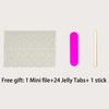 24 Pcs Short Coffin Press On Nails Pink White False Nails with Rhinestone Reusable Fake Nails With Jelly Tab